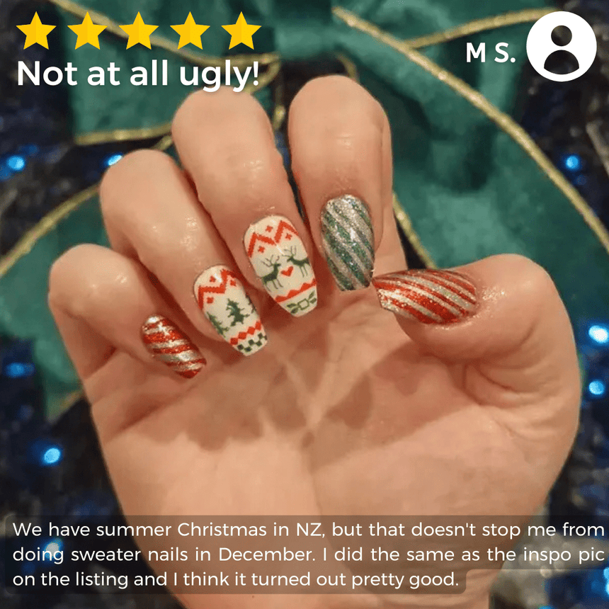 Winter Occasions XL: Ugly Sweater/Holly Jolly (m173) - Nail Stamping Plate
