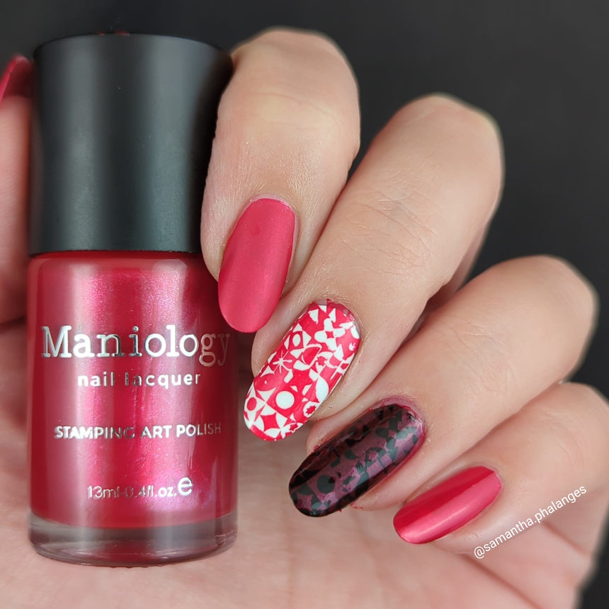 Winterberry (B493) - Pearl Red Stamping Polish