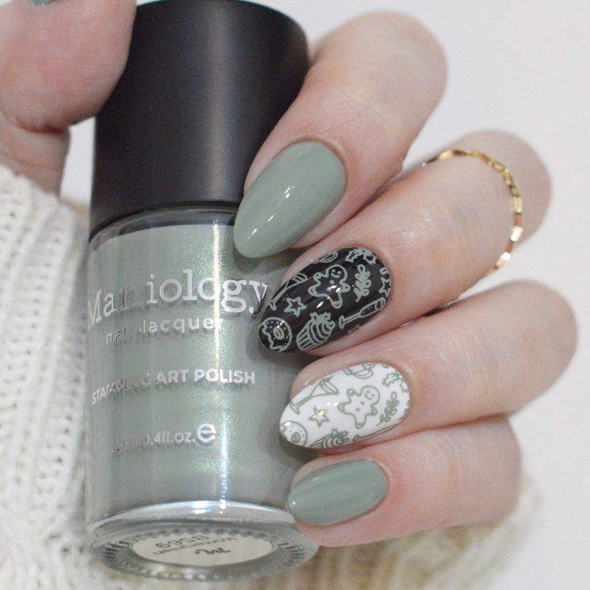 Wintergreen (B569) - Sage Pearl Cream Stamping Polish