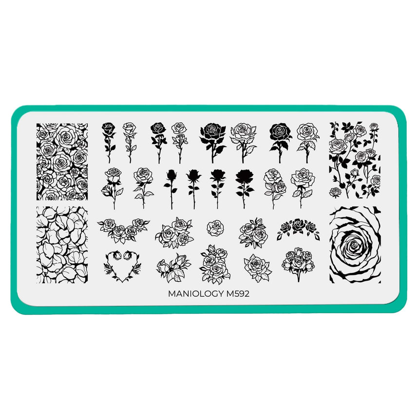 Wish you Roses (M592) - Nail Stamping Plate