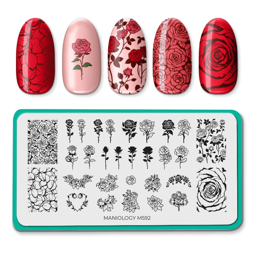 Wish you Roses (M592) - Nail Stamping Plate