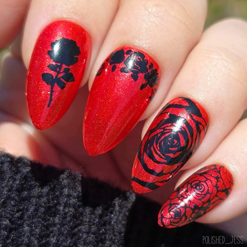 Wish you Roses (M592) - Nail Stamping Plate