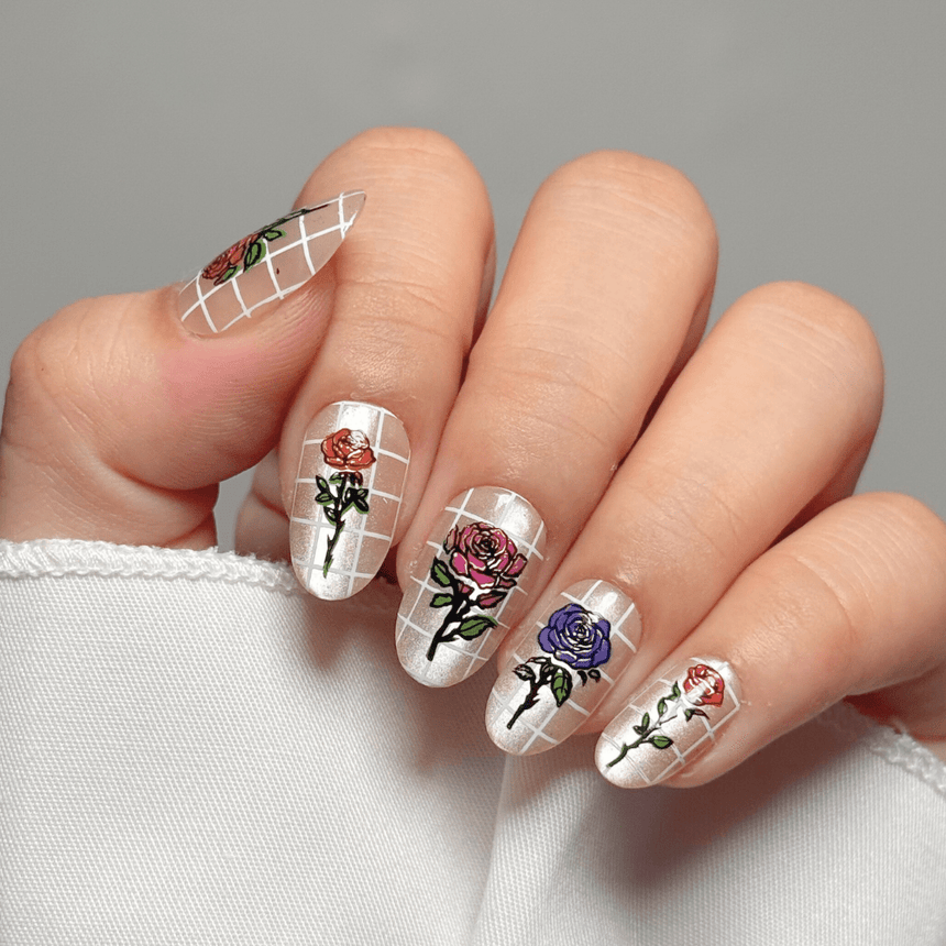 Wish you Roses (M592) - Nail Stamping Plate