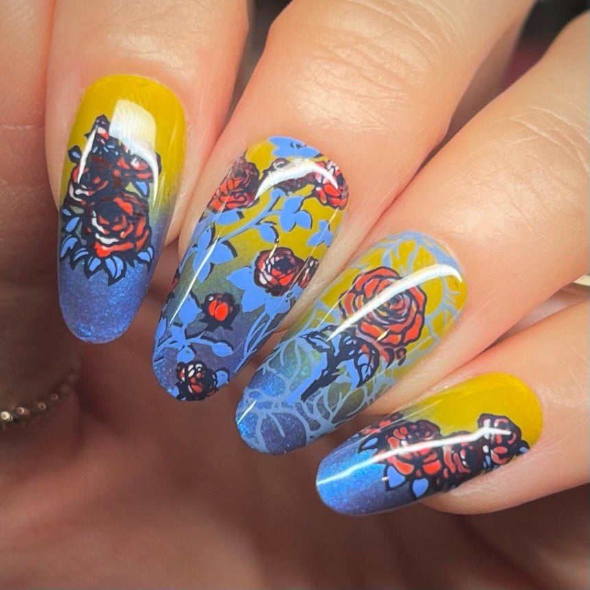 Wish you Roses (M592) - Nail Stamping Plate