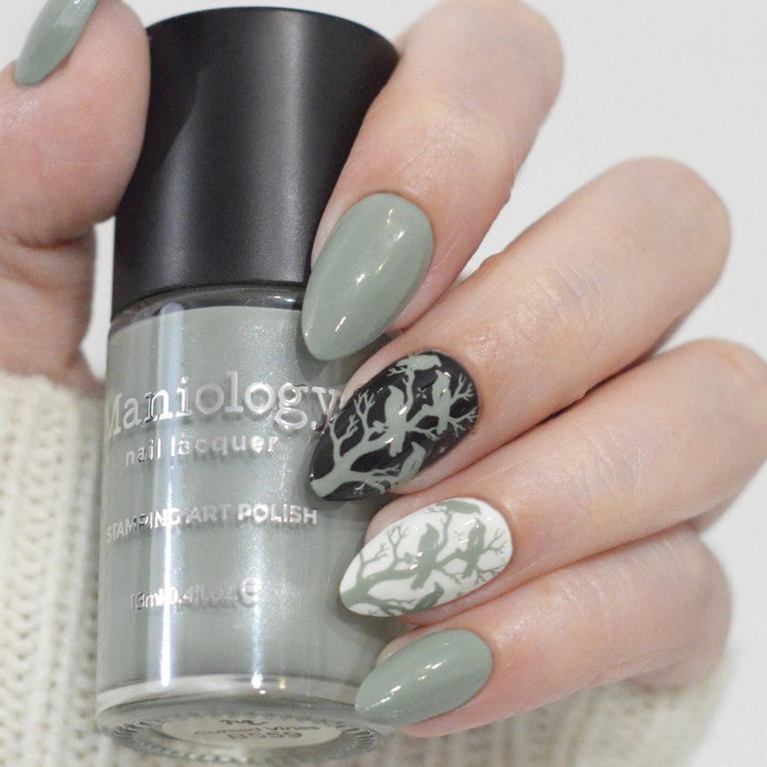 Withered Beauty: Cursed Vines (B559) - Green Pearl Cream Stamping Polish