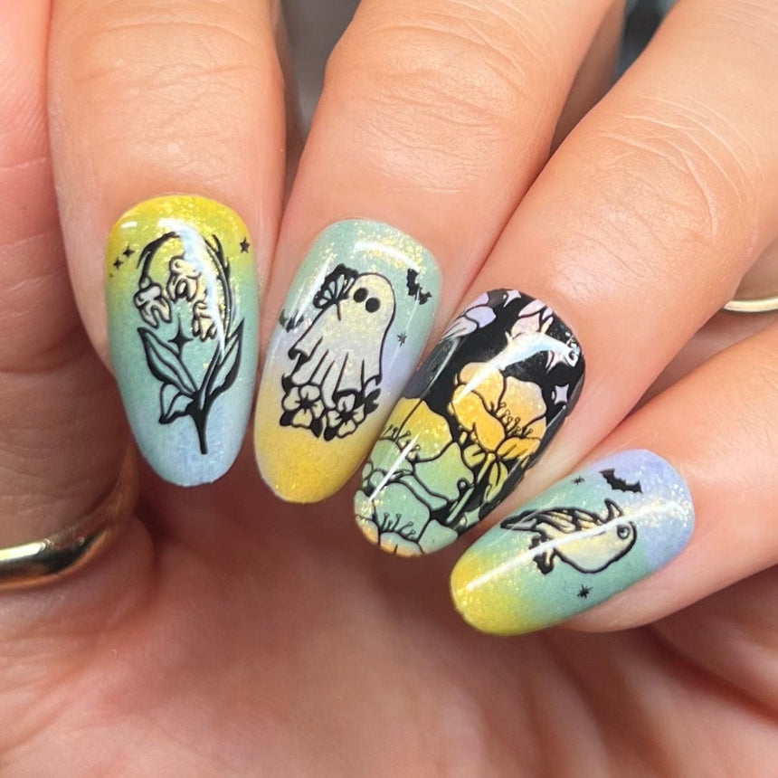 Withered Beauty: Spellblooms (B561) - Purple Pearl Cream Stamping Polish