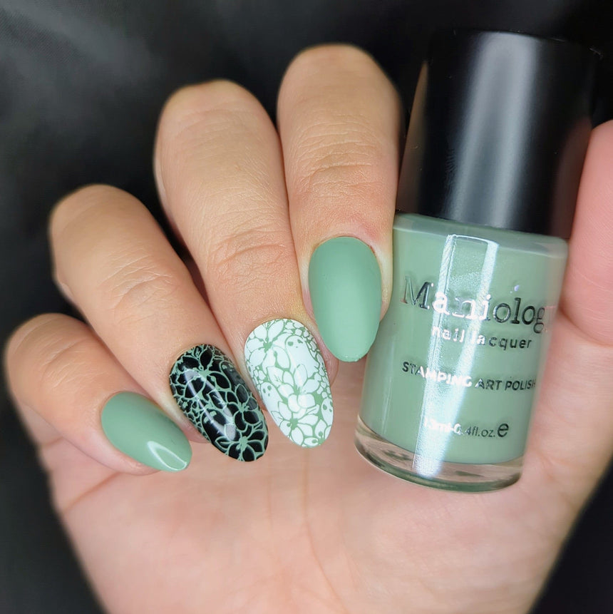 Withered Beauty: Cursed Vines (B559) - Green Pearl Cream Stamping Polish