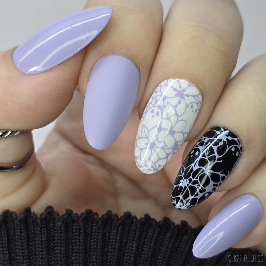 Withered Beauty: Spellblooms (B561) - Purple Pearl Cream Stamping Polish