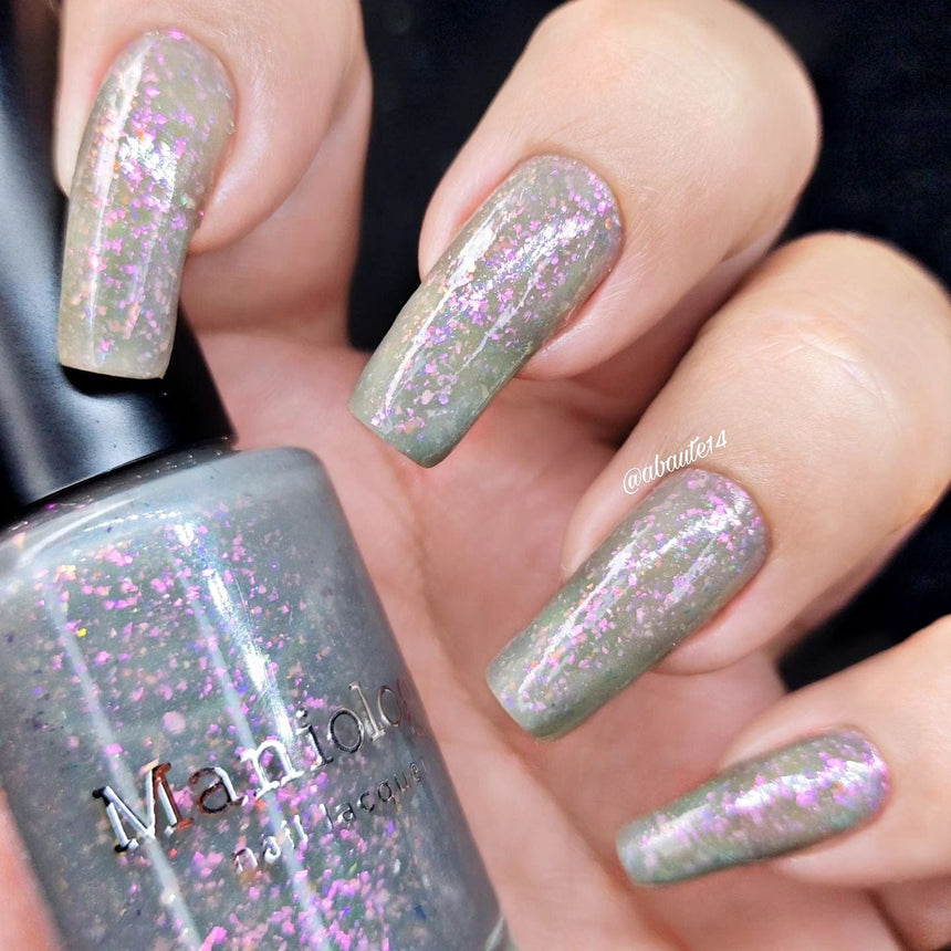 Woodland Walk: White Willow (P155) - Grey Jelly Flakies Nail Polish