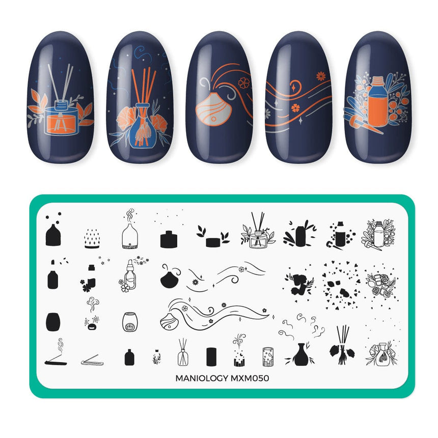 Aromatherapy: Vapor & Vessel (MXM050) - Nail Stamping Plate