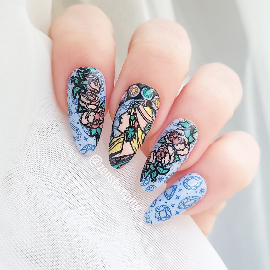 Art Nouveau: Floral Muse (MXM071) - Nail Stamping Plate