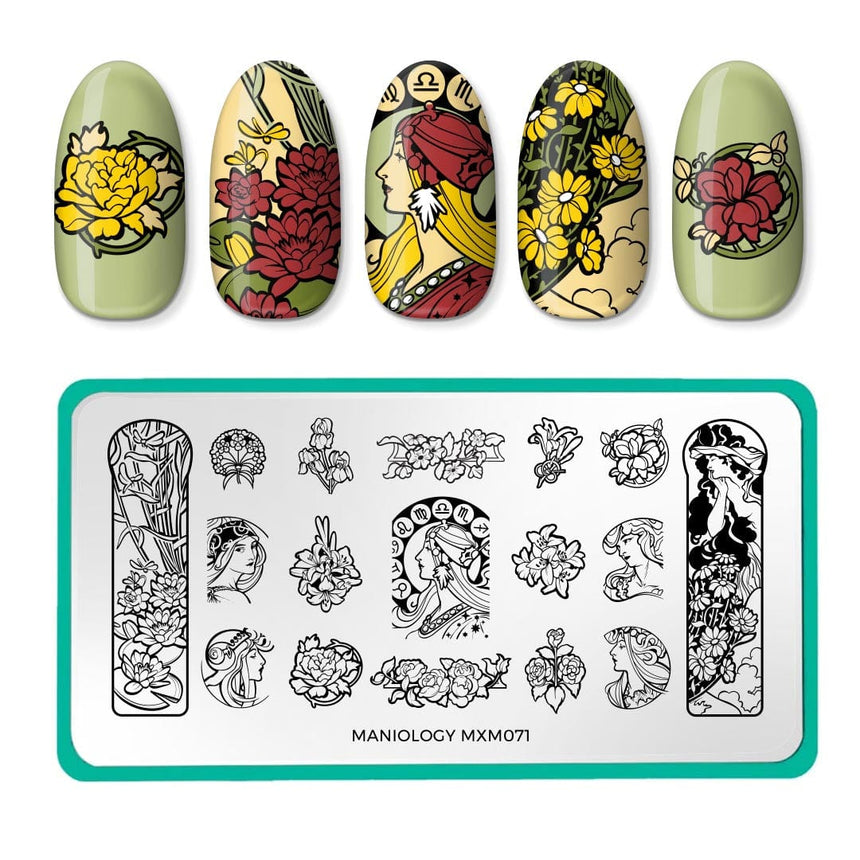 Art Nouveau: Floral Muse (MXM071) - Nail Stamping Plate