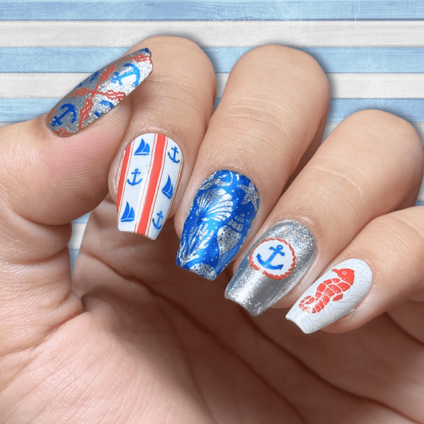 Sail Away: High Tide (MXM157) - Nail Stamping Plate