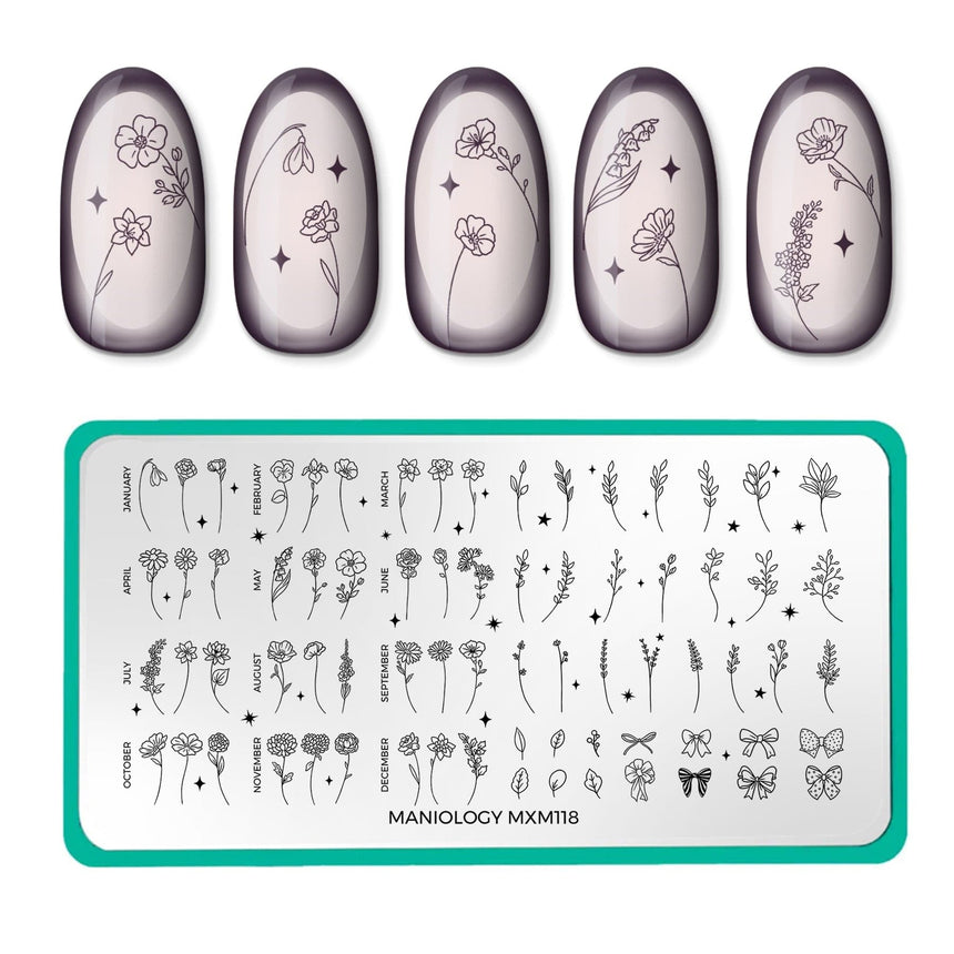 Birthday Bouquests: Born to Bloom (MXM118) - Nail Stamping Plate