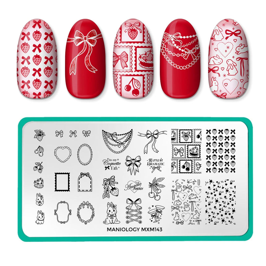 Coquette Valentines: Sweet Whimsy (MXM143) - Nail Stamping Plate