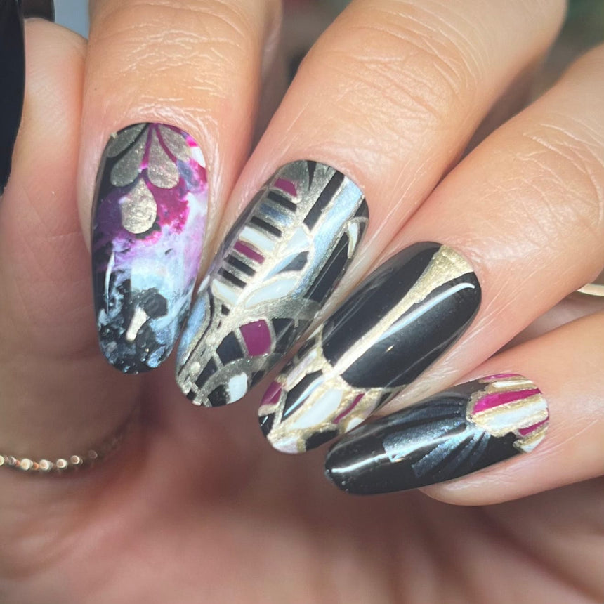 Art Deco: Gilded Glamour (MXM145) - Nail Stamping Plate