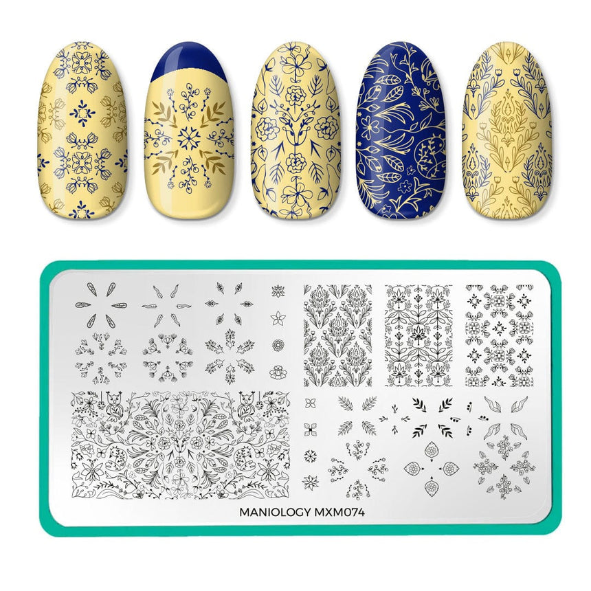 Floral Kaleidoscope: Petal Prism (MXM074) - Nail Stamping Plate