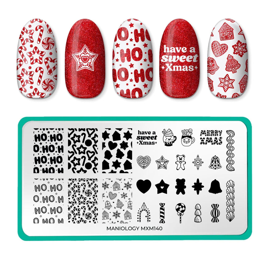 Gingerbread House: Icing On Top (MXM140) - Nail Stamping Plate