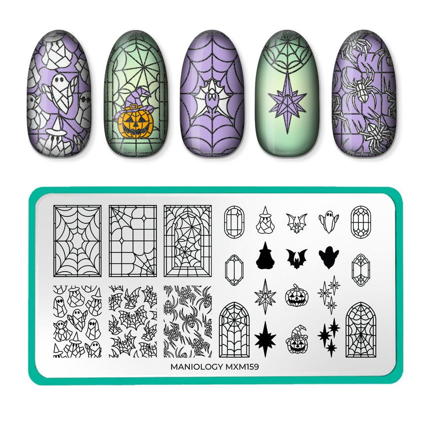 Haunted Reflections: Hallowed Glass (MXM159) - Nail Stamping Plate