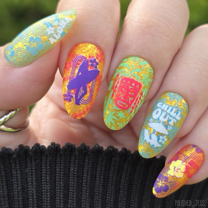 Hawaiian Vintage: Aloha Prints (MXM156) - Nail Stamping Plate