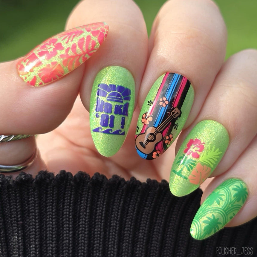 Hawaiian Vintage: Aloha Prints (MXM156) - Nail Stamping Plate