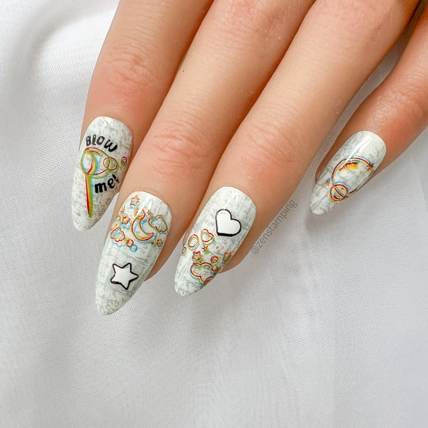 Bubble Pop: Burst of Fun (MXM131) - Nail Stamping Plate