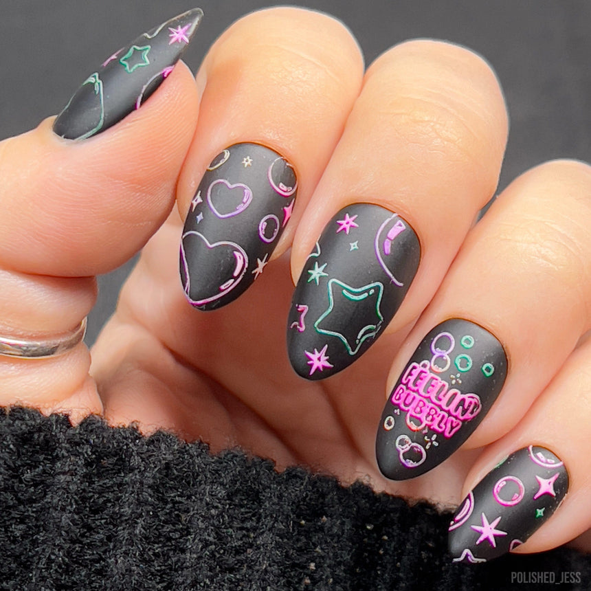 Bubble Pop: Burst of Fun (MXM131) - Nail Stamping Plate