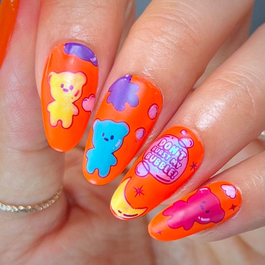 Bubble Pop: Bubble Buddies (MXM132) - Nail Stamping Plate