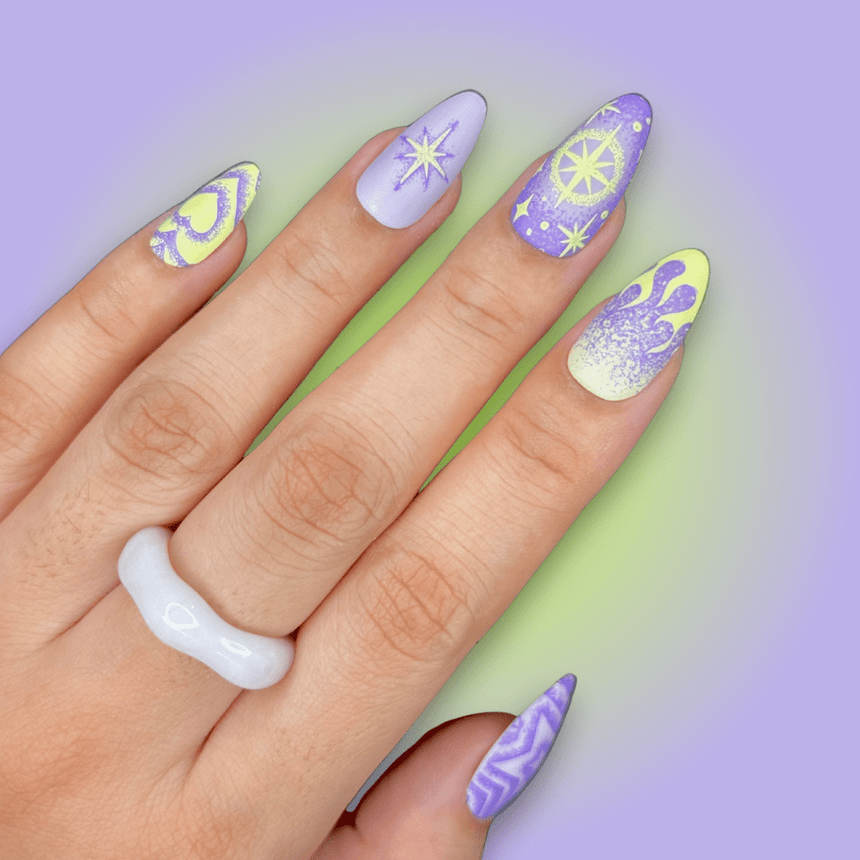 Retro Glow: Airwave Aura (MXM153) - Nail Stamping Plate