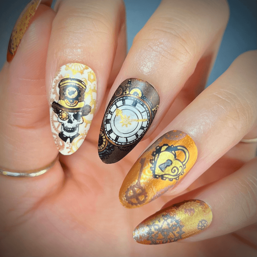 Steampunk: Gear & Grit (MXM109) - Nail Stamping Plate