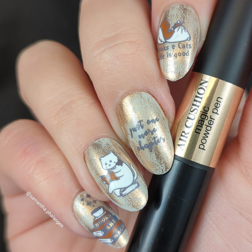 Purrfect Prose: Paws & Pages (MXM119) - Nail Stamping Plate