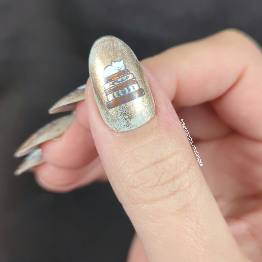 Purrfect Prose: Tales of Tails (MXM120) - Nail Stamping Plate