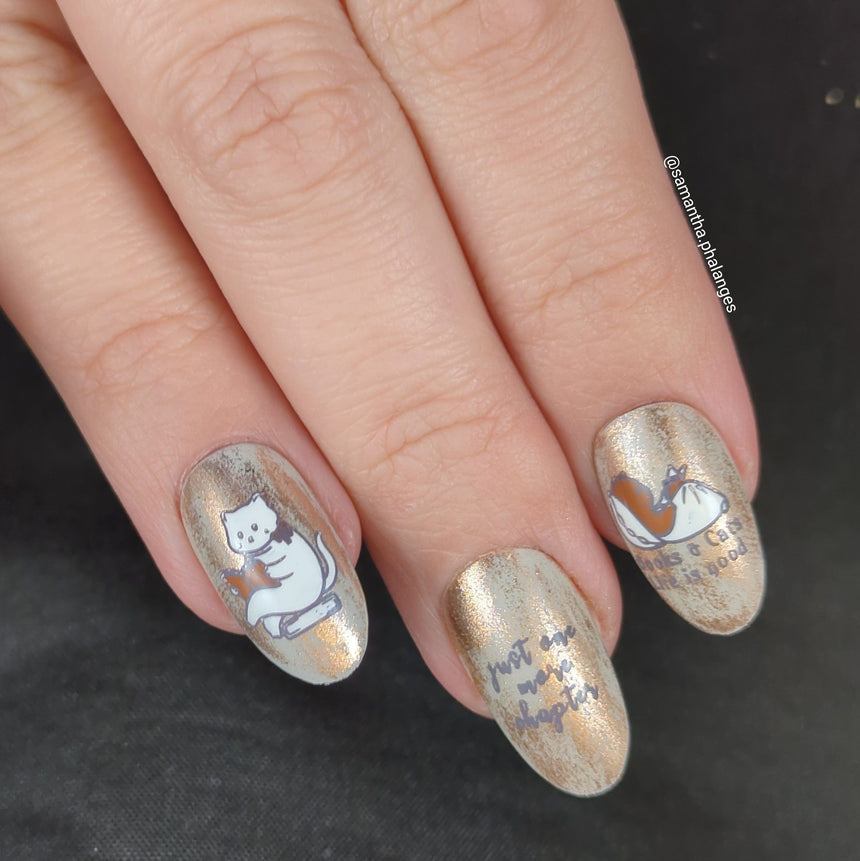 Purrfect Prose: Tales of Tails (MXM120) - Nail Stamping Plate