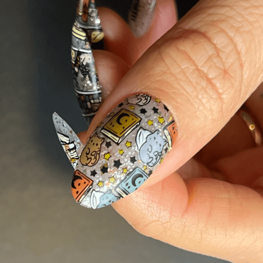 Purrfect Prose: Tales of Tails (MXM120) - Nail Stamping Plate