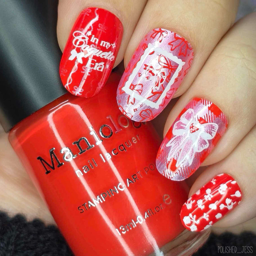 Pout (B539) - Bright Orange Red Stamping Polish