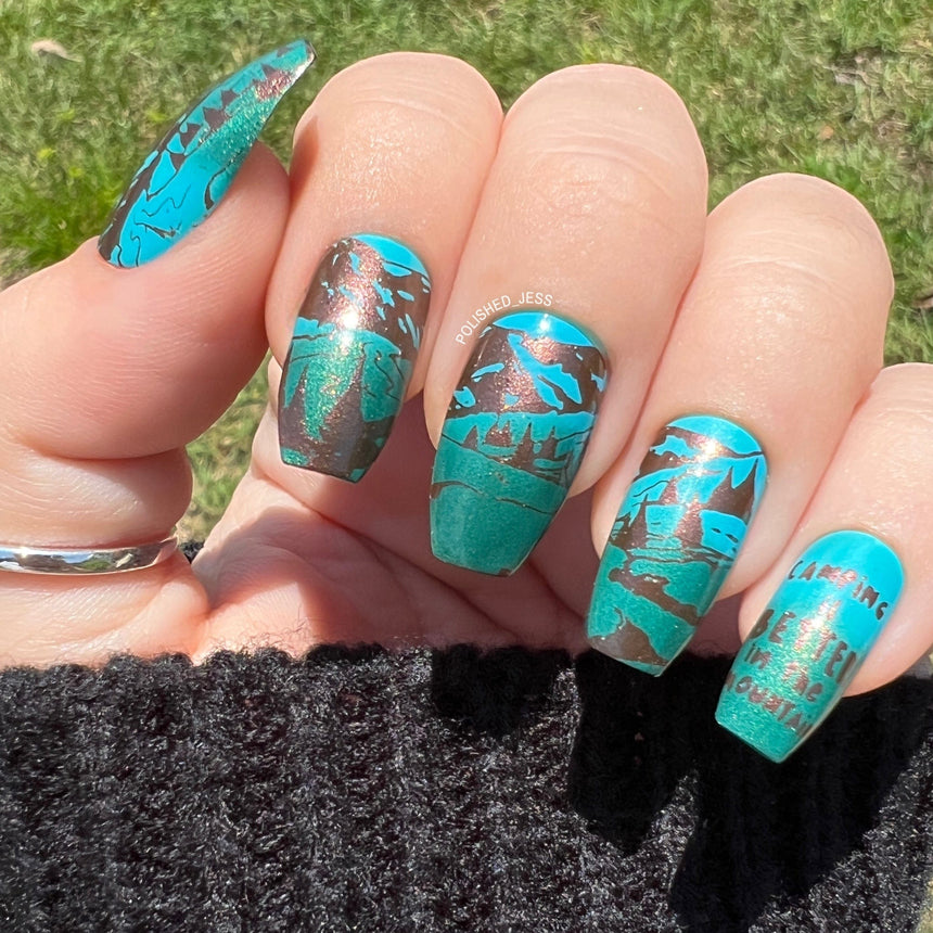 Great Outdoors: Fireside Stories (MXM108) - Nail Stamping Plate