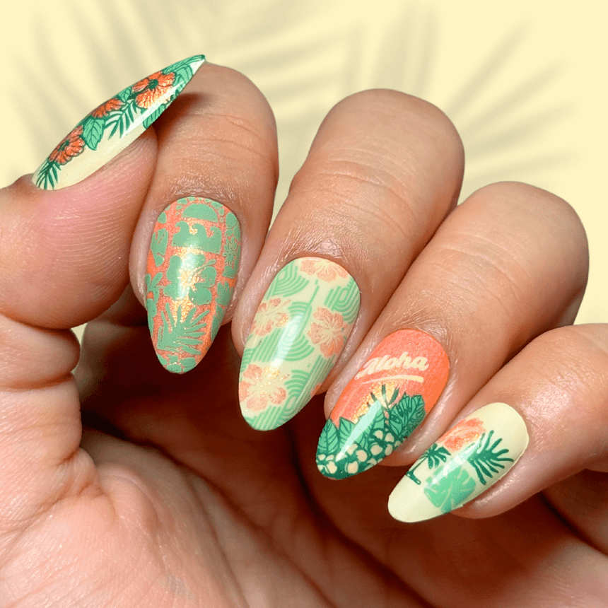 Hawaiian Vintage: Island Memories (MXM155) - Nail Stamping Plate