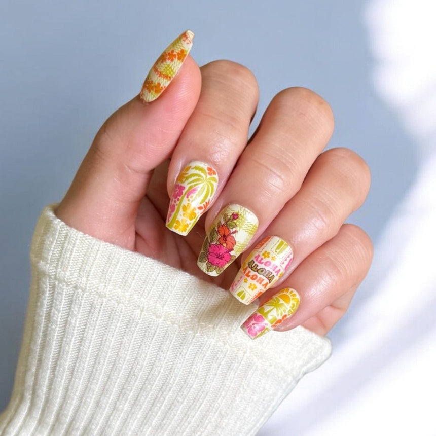 Hawaiian Vintage: Aloha Prints (MXM156) - Nail Stamping Plate