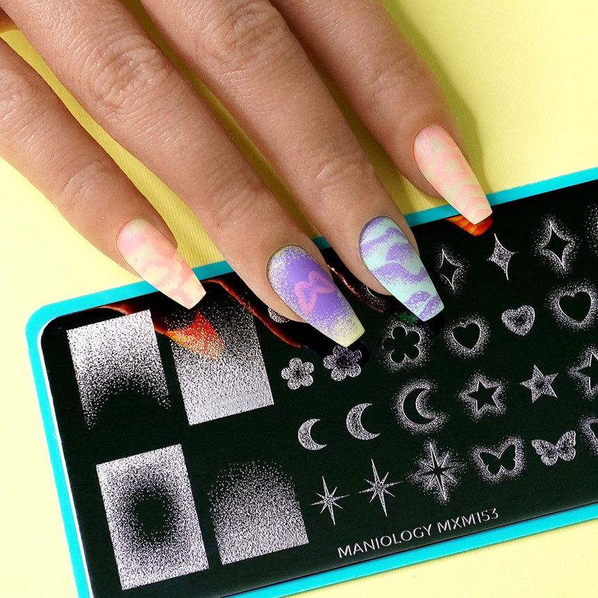 Retro Glow: Airwave Aura (MXM153) - Nail Stamping Plate