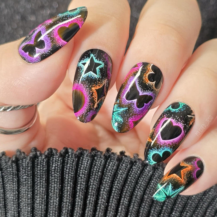 Retro Glow: Airwave Aura (MXM153) - Nail Stamping Plate