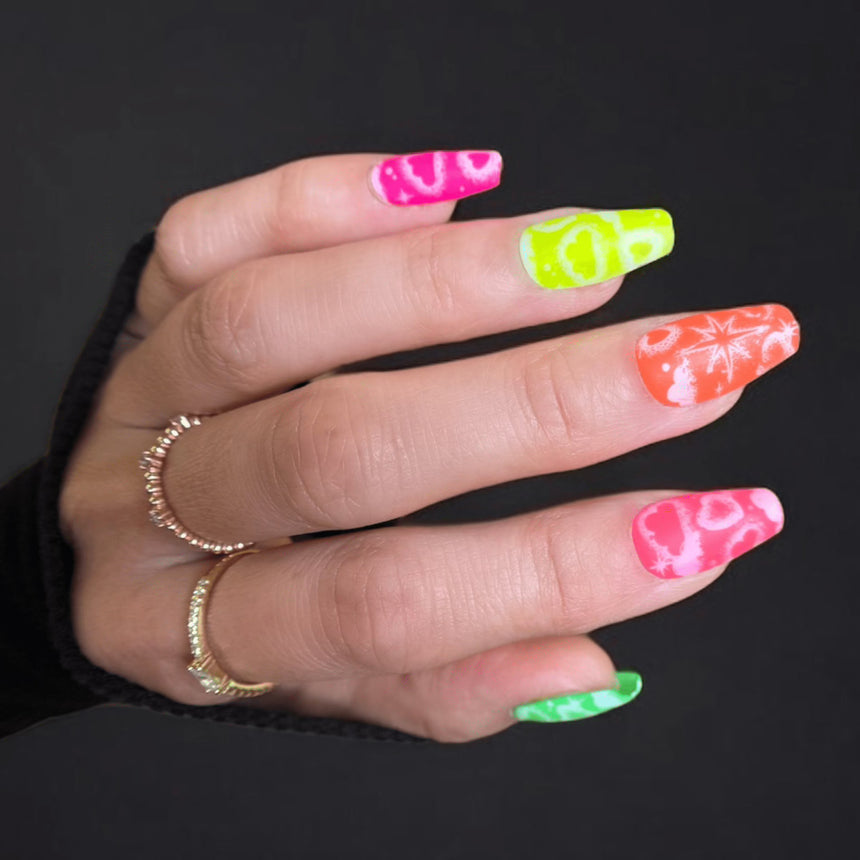 Retro Glow: Neon Haze (MXM154) - Nail Stamping Plate