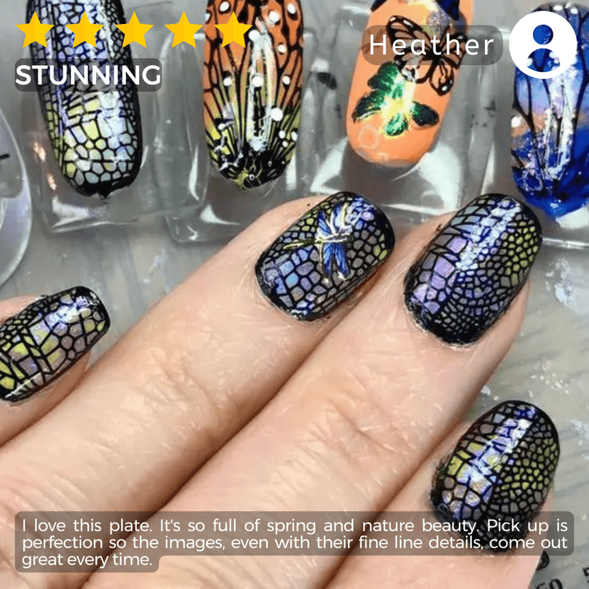 Sky Dancers: Flutter Pirouette (MXM123) - Nail Stamping Plate