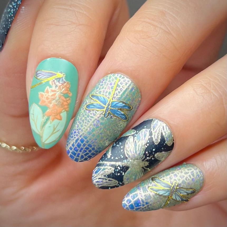 Sky Dancers: Ballet of Wings (MXM124) - Nail Stamping Plate
