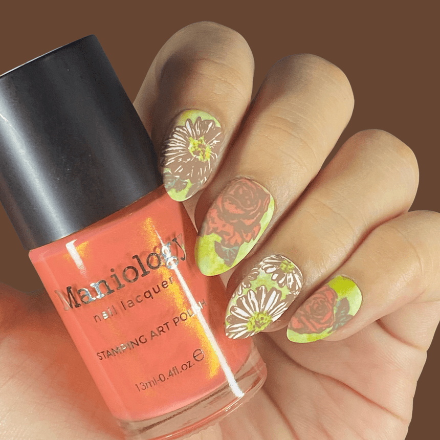 Bees & Blooms: In Full Bloom (MXM104) - Nail Stamping Plate