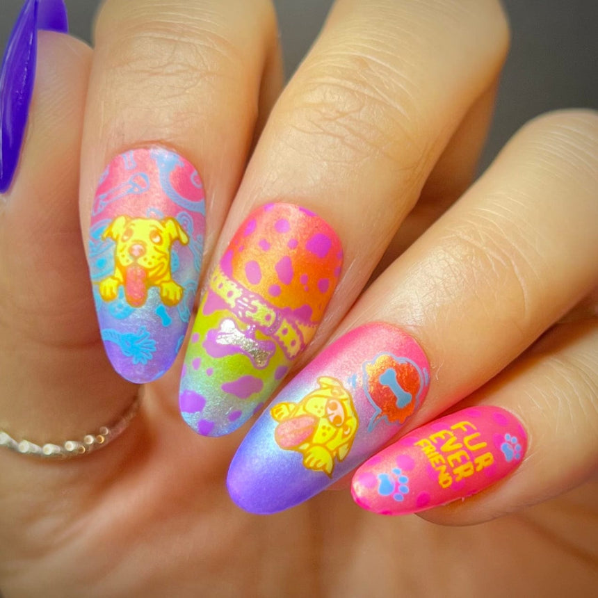 Furever Friends: Paws & Play (MXM127) - Nail Stamping Plate