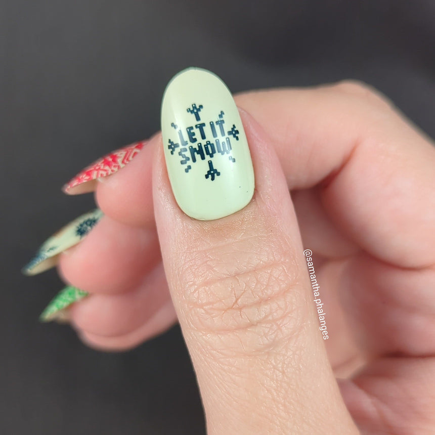 Holiday Hygge: Cozy & Knitted (MXM115) - Nail Stamping Plate