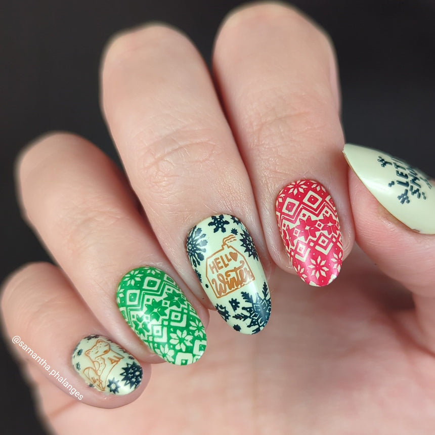 Holiday Hygge: Cozy & Knitted (MXM115) - Nail Stamping Plate