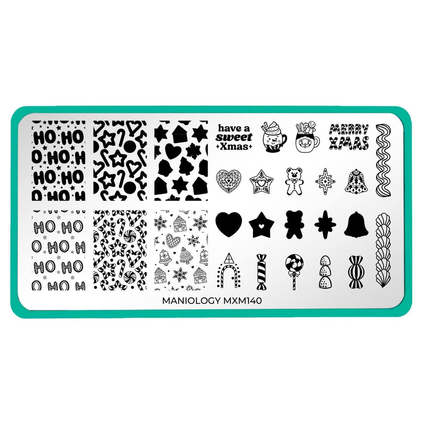 Gingerbread House: Icing On Top (MXM140) - Nail Stamping Plate