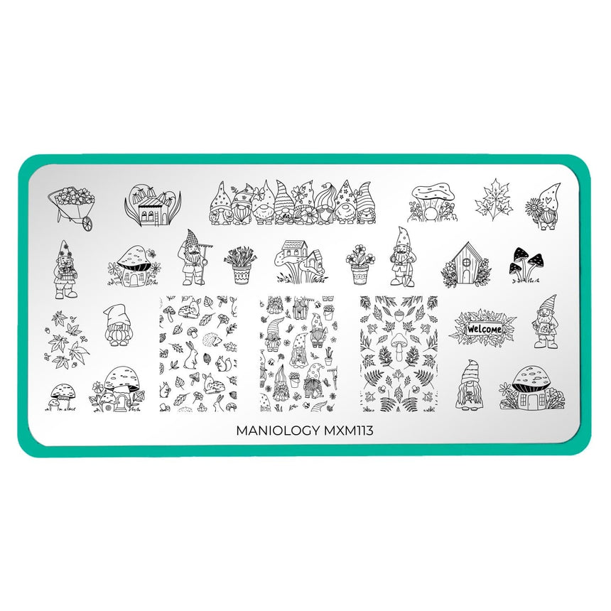 Garden Gnomes: Gnome Sweet Gnome (MXM113) - Nail Stamping Plate