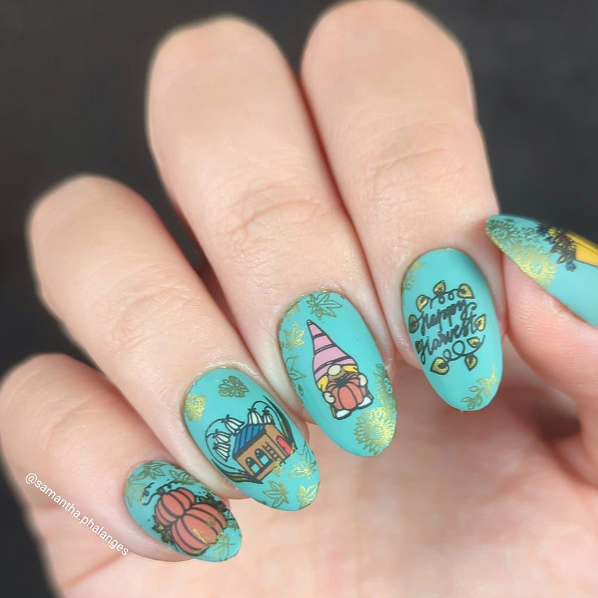 Garden Gnomes: Gnome Sweet Gnome (MXM113) - Nail Stamping Plate